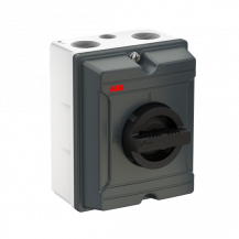 ABB KSE440GTPSN EMV Wartungsschalter, 4-polig 415V AC23A 40A, 18,5kW mit schwarzem Griff Aluminiumgehäuse IP65 Einführung oben und unten
