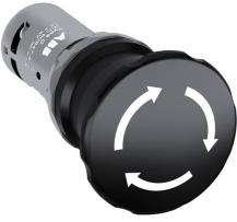 ABB CE4T-10B-10 Maschinen-Stop-Taster, 40mm, schwarz, 1 Schließer, Drehentriegelung