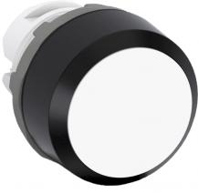 ABB MP2-10W Drucktaster rastend flach, weiss, Frontring Kunststoff schwarz nicht beleuchtbar