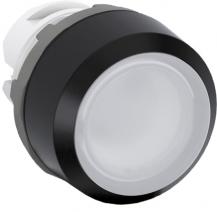 ABB MP2-11W Leuchtdrucktaster, weiss, flach-verrastend, Frontring Kunststoff schwarz, beleuchtbar