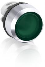 ABB MP2-21G Leuchtdrucktaster, grün, flach-verrastend, Frontring Kunststoff verchromt, beleuchtbar