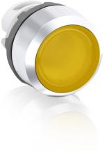 ABB MP2-21Y Leuchtdrucktaster, gelb, flach-verrastend, Frontring Kunststoff verchromt, beleuchtbar