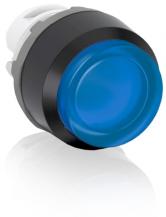 ABB MP4-11L Leuchtdrucktaster, blau, hoch-verrastend, Frontring, Kunststoff schwarz beleuchtbar
