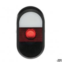 ABB MPD5-11R Doppeldrucktaster, Tasten - oben weiss: ohne Text - unten flach schwarz: ohne Text - Mitte: rot, beleuchtbar
