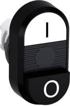 ABB MPD17-11B Doppeldrucktaster, Tasten - oben weiss: Symbol I - unten hoch schwarz: Symbol O - Mitte: schwarz, beleuchtbar