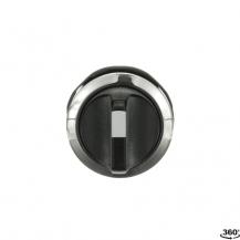 ABB M2SS2-30B Wahlschalter A-C, schwarz, 2 Stellungen, kurzer Drehgriff rastend, Frontring Metall verchromt, nicht beleuchtbar
