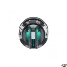 ABB M2SS2-31G Leuchtwahlschalter A-C, grün, 2 Stellungen, kurzer Drehgriff rastend, Frontring Metall verchromt, beleuchtbar