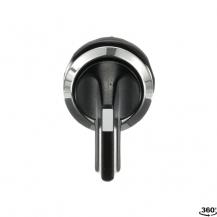ABB M2SS4-30B Wahlschalter B-C, schwarz, 2 Stellungen, langer Drehgriff rastend, Frontring Metall verchromt, nicht beleuchtbar