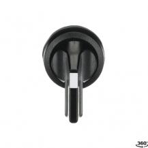 ABB M2SS6-10B Wahlschalter, schwarz, 2 Stellungen, Rückzug von C nach B, Frontring Kunststoff schwarz, nicht beleuchtbar, langer Drehgriff