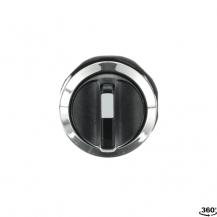 ABB M3SS1-20B Wahlschalter, schwarz, 3 Stellungen, kurzer Drehgriff rastend, Frontring Kunststoff verchromt, nicht beleuchtbar