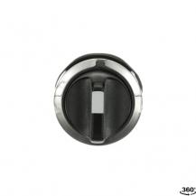 ABB M3SS1-30B Wahlschalter, schwarz, 3 Stellungen, kurzer Drehgriff rastend, Frontring Metall verchromt, nicht beleuchtbar