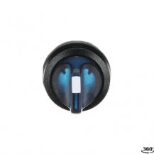 ABB M3SS3-11L Leuchtwahlschalter, blau, C mit Rückzug nach B rastend, Frontring Kunststoff schwarz, beleuchtbar, kurzer Drehgriff