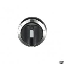 ABB M3SS3-30B Wahlschalter, schwarz, C mit Rückzug nach B rastend, Frontring Metall verchromt, nicht beleuchtbar, kurzer Drehgriff