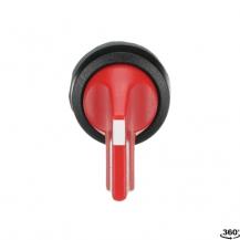 ABB M3SS5-10R Wahlschalter, rot, beidseitiger Rückzug nach B rastend, Frontring Kunststoff schwarz, nicht beleuchtbar, langer Drehgriff