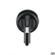 ABB M3SS6-10B Wahlschalter, schwarz, C mit Rückzug nach B rastend, Frontring Kunststoff schwarz, nicht beleuchtbar, langer Drehgriff