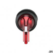 ABB M3SS6-11R Leuchtwahlschalter, rot, C mit Rückzug nach B rastend, Frontring Kunststoff schwarz, beleuchtbar, langer Drehgriff