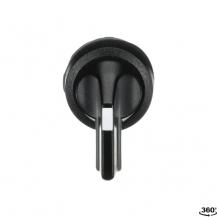 ABB M3SS8-10B Wahlschalter, schwarz, rastend in B und C, Rückzug von A nach B, Frontring Kunststoff schwarz, nicht beleuchtbar, langer Drehgriff