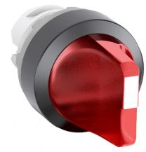 ABB M2SSV2-11R Leuchtwahlschalter, rot, vertikal, rastend in A und C Frontring Kunststoff schwarz, beleuchtbar, kurzer Drehgriff