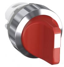 ABB M2SSV2-20R Wahlschalter, rot, vertikal, rastend in A und C Frontring Kunststoff verchromt, nicht beleuchtbar, kurzer Drehgriff