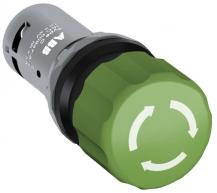 ABB CE3T-10G-11 Maschinen-Stop-Taster, Pilz, 30mm, grün, 1 Schließer + 1OE, verrastend Drehentriegelung, CombiLine-Compact