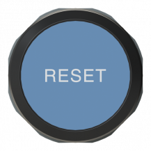 ABB MP1-7154 Leuchtdrucktaster besch, blau, flach-tastend, Frontring Kunststoff schwarz, Text: -RESET-, beleuchtbar
