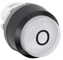 ABB MP3-7040 Leuchtdrucktaster besch, weiss, hoch-tastend, Frontring Kunststoff schwarz, Symbol in schwarz: O, beleuchtbar