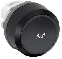 ABB MP1-7090 Drucktaster, schwarz, bedruckt, flach-tastend, Frontring schwarz Kunststoff, Text: AUF, nicht beleuchtbar