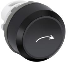 ABB MP1-7108 Drucktaster, schwarz, bedruckt, flach-tastend, Frontring schwarz Kunststoff, Pfeil rechtsdrehend in weiss, nicht beleuchtbar