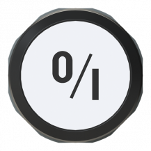 ABB MP2-7118 Drucktaster Symbol "I/O" weiß, flach, verrastend, Frontring schwarz