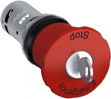 ABB CE9-1002 Compact -Not-Aus -, 40mm, schlüsselentriegelt, 1 Schließer + 1Ö Beschriftung “Emergency Stop”