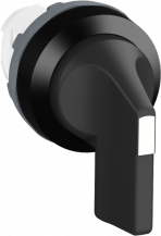 ABB M3SSC4-10B Wahlschalter 3 Positionen Schwarz, verrastend in A, B und C Frontring Kunststoff schwarz, nicht beleuchtbar, langer Drehgriff