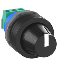 ABB MT-210B Potentiometer 10 kOhm, Frontring Kunststoff verchromt schwarzer Drehknopf mit integrierter, Positionsanzeige und weisser Markierung