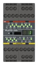 ABB Pluto D20 Sicherheits-SPS PL e/Kat. 4, SIL 3 mit 4 sicheren, hochauflösenden Analogeingängen