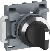 ABB M4SS1-30B Wahlschalter, schwarz, kurz, 4 Stellungen, mit Halter, Chrome