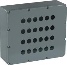 ABB 080SP24 Metallgehäuse, 24 Befehlsstellen, grau, Aluminium, IP66 mit Öffnung für Kabel-Einführung, Modular Metall Reihe