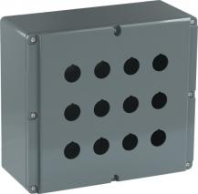 ABB 080SP12SFE Metallgehäuse, 12 Befehlsstellen, grau, Aluminium, IP66 ohne Öffnung für Kabel-Einführung, Modular Metall Reihe