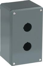 ABB 080SP2 Metallgehäuse, 2 Befehlsstellen, grau, Aluminium, IP66 mit Öffnung für Kabel-Einführung, Modular Metall Reihe