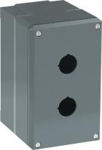 ABB 080SP2M Metallgehäuse, 2 Befehlsstellen, grau, Aluminium, IP66 mit Öffnung für Kabel-Einführung, Modular Metall Reihe