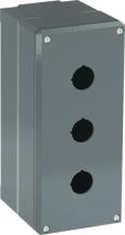 ABB 080SP3SFE Metallgehäuse, 3 Befehlsstellen, grau, Aluminium, IP66 ohne Öffnung für Kabel-Einführung, Modular Metall Reihe