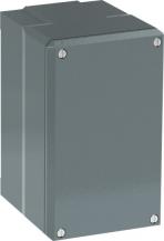 ABB 080SP2MSFC Metallgehäuse, 2 Befehlsstellen, grau, Aluminium, IP66, geschlossen tiefes Unterteil, mit Öffnung für Kabel-Einführung, Modular Metall Reihe