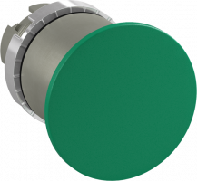 ABB P9MET4VN1 Pilztaster 40mm grün, Metall, verrastend, Zugentriegelung Taster-Vorsatz, nicht beleuchtbar Kontakthalter und Kontermutter