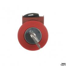 ABB P9MEC4RN95 Pilztaster 40mm rot Schlüssel, Metall, verrastend, Schlüssel Taster-Vorsatz, nicht beleuchtbar, Kontakthalter und Kontermutter