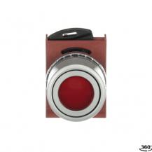 ABB P9MPLRGV Drucktaster flach rot, Metall, tastend, beleuchtbar, Glas-Linse Taster-Vorsatz, Kontakthalter, und Kontermutter