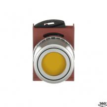 ABB P9MPLGGV Drucktaster flach gelb, Metall, tastend, beleuchtbar, Glas-Linse Taster-Vorsatz, Kontakthalter, und Kontermutter