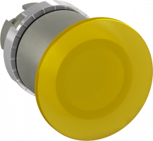 ABB P9MET4GL1 Pilztaster 40mm gelb, Metall, verrastend, beleuchtbar Taster-Vorsatz, Kontakthalter und Kontermutter