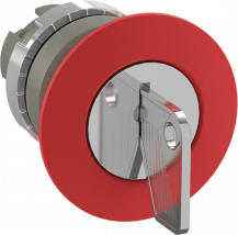 ABB P9MEC4RN01 Pilztaster 40mm rot Schlüssel, Metall, verrastend Taster-Vorsatz, nicht beleuchtbar, Kontakthalter und Kontermutter