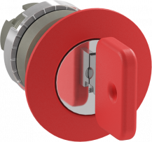 ABB P9MEC4RN37 Pilztaster 40mm rot Schlüssel, Metall, verrastend Taster-Vorsatz, nicht beleuchtbar, Kontakthalter und Kontermutter