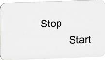 ABB MA6-1074 Beschriftungsschild 2 Positionen, "Stop Start" Kunststoff schwarz/silber für CombiLine-Modular und -Compact