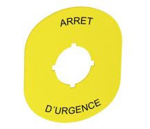 ABB MA6-1103 Beschriftungsschild, gelb, ARRET D`URGENCE