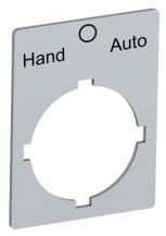 ABB Rectangular legend plate 29,6x39 mm alum Textschild Hand O Auto, Beschriftungsfeld Höhe 39 mm